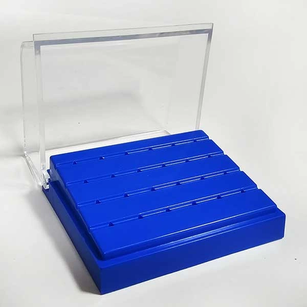 plastic dental bur holder, 24 hole, blue color plastic dental bur holder, 24 hole, blue color